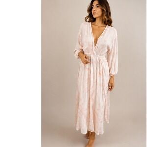 SOUTH BOUTIQUE PINK & WHITE MAXI DRESS CRUISE / BEACH WEAR‎ SZ S NWT